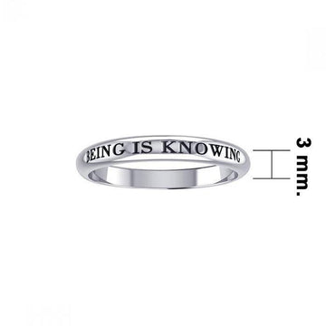 Being is Knowing Empower Words Silver Ring TRI412 - Jewelry